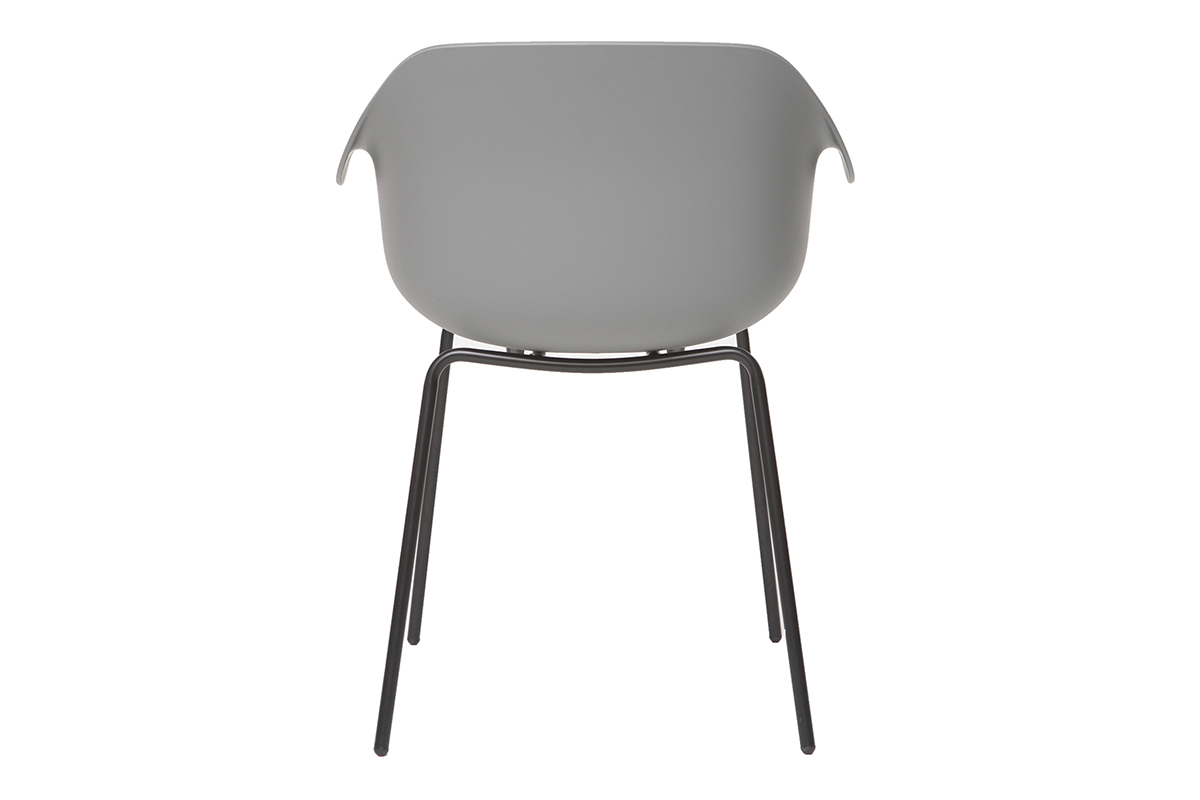 Gruppo di 2 sedie design grigio e nero COUTURE