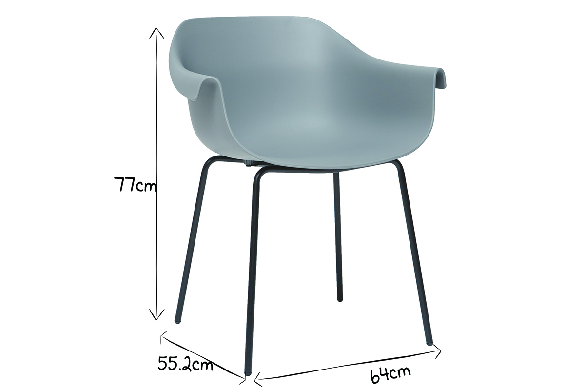Gruppo di 2 sedie design grigio e nero COUTURE
