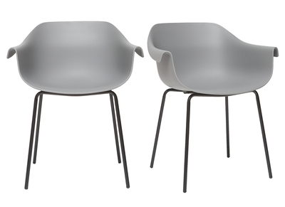 Gruppo di 2 sedie design grigio e nero COUTURE