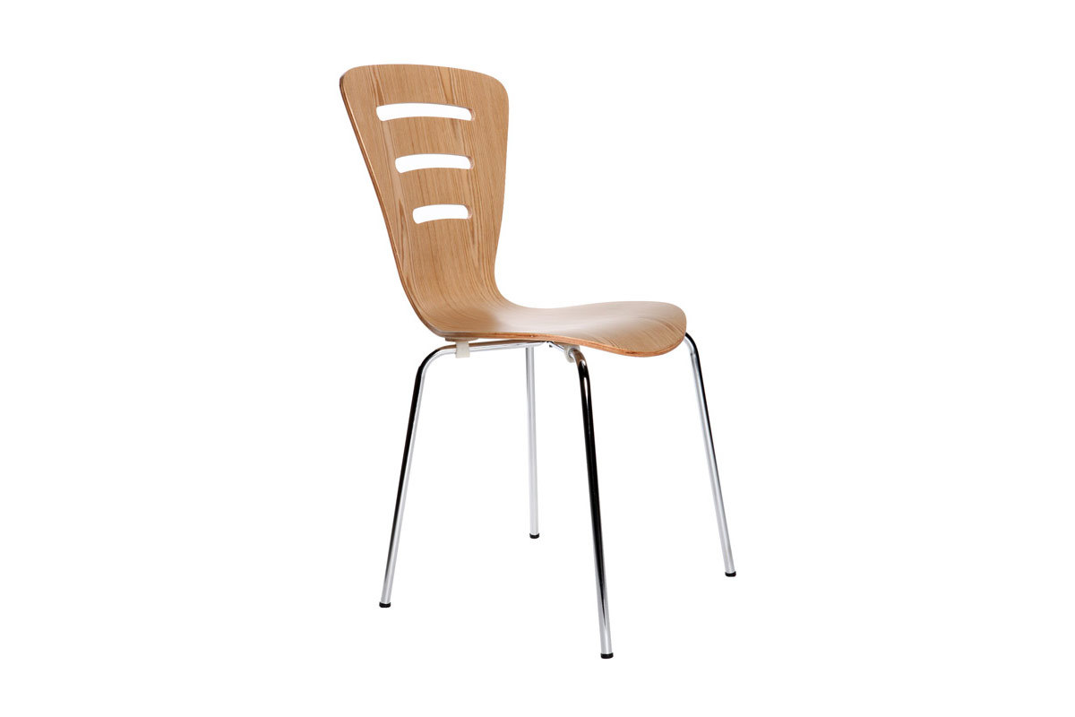 Gruppo di 2 sedie design in legno naturale scuro LENA