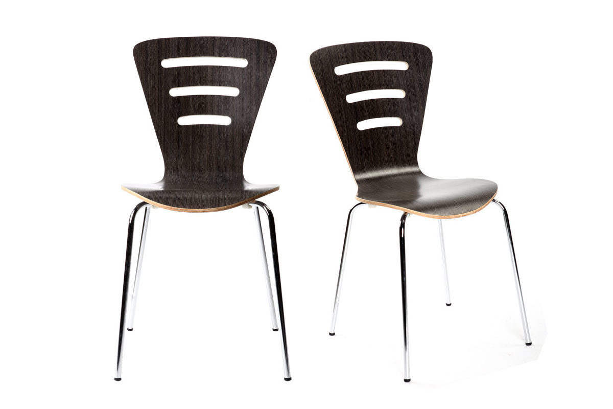 Gruppo di 2 sedie design in legno nero LENA