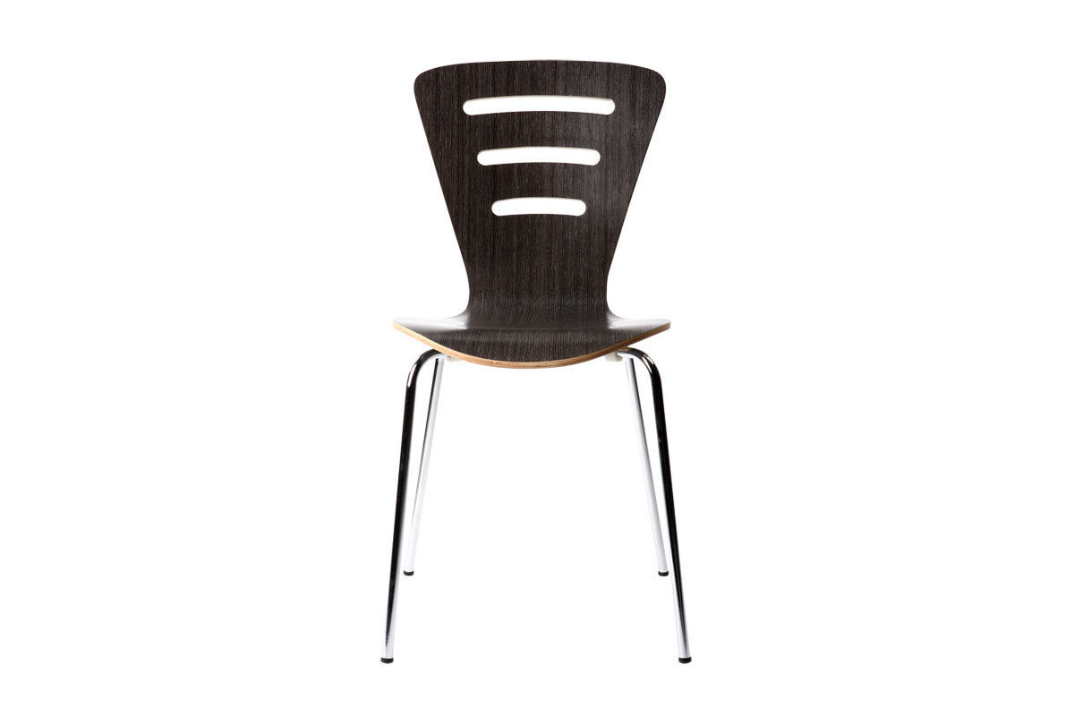 Gruppo di 2 sedie design in legno nero LENA
