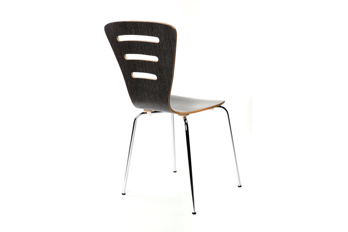 Gruppo di 2 sedie design in legno nero LENA
