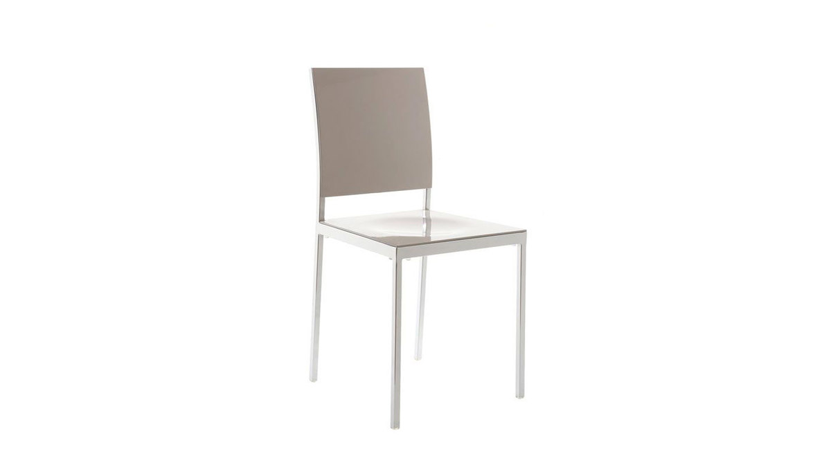 Gruppo di 2 sedie design laccate color talpa NIXIE