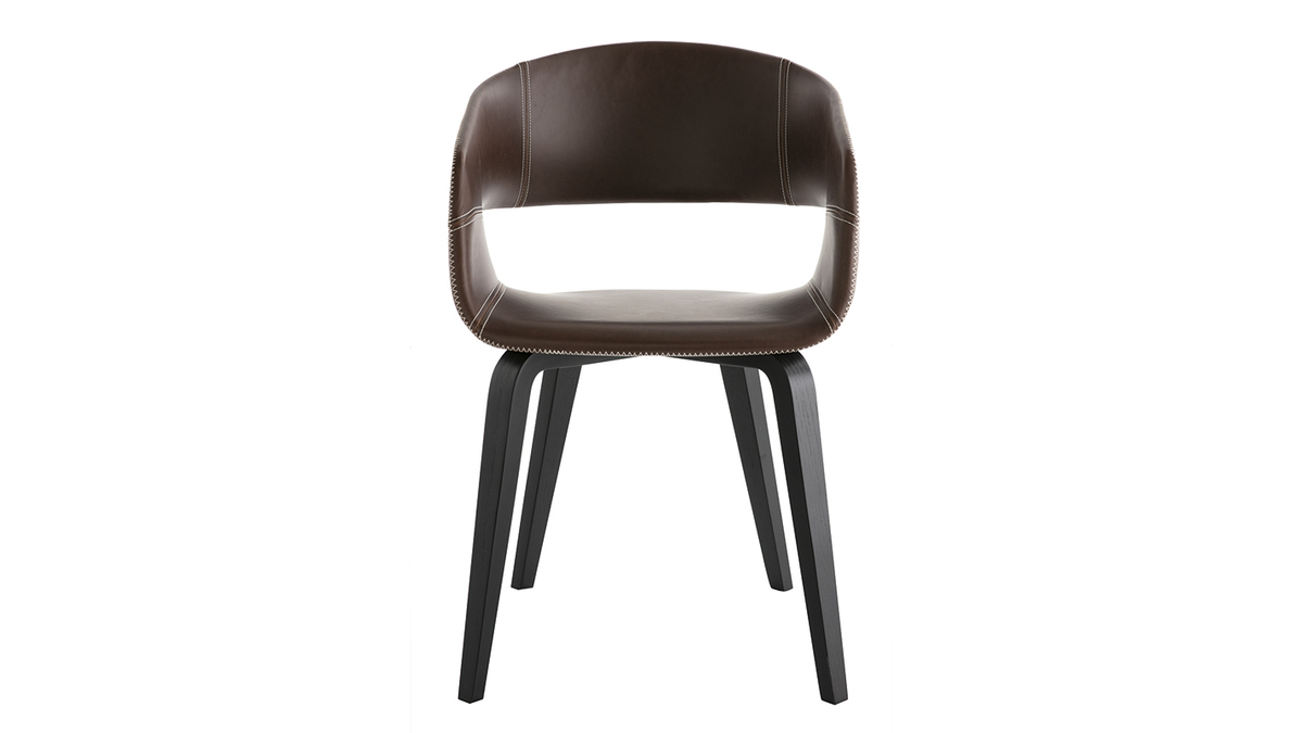 Gruppo di 2 sedie design marrone chiaro piedi legno SLAM