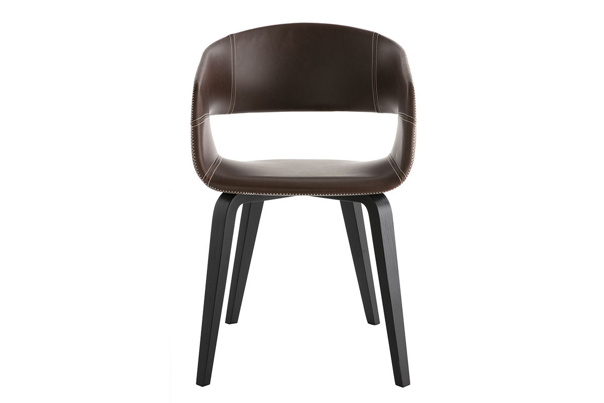 Gruppo di 2 sedie design marrone chiaro piedi legno SLAM