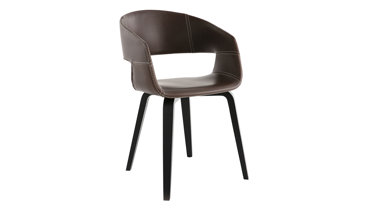 Gruppo di 2 sedie design marrone chiaro piedi legno SLAM