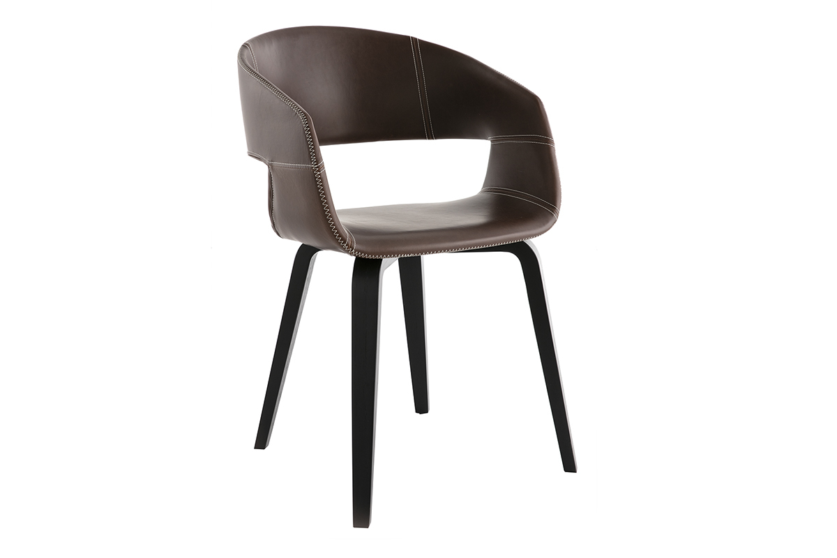 Gruppo di 2 sedie design marrone chiaro piedi legno SLAM