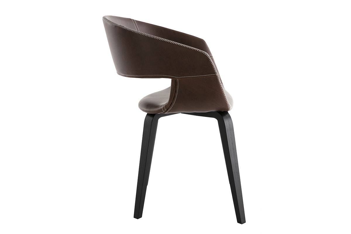 Gruppo di 2 sedie design marrone chiaro piedi legno SLAM