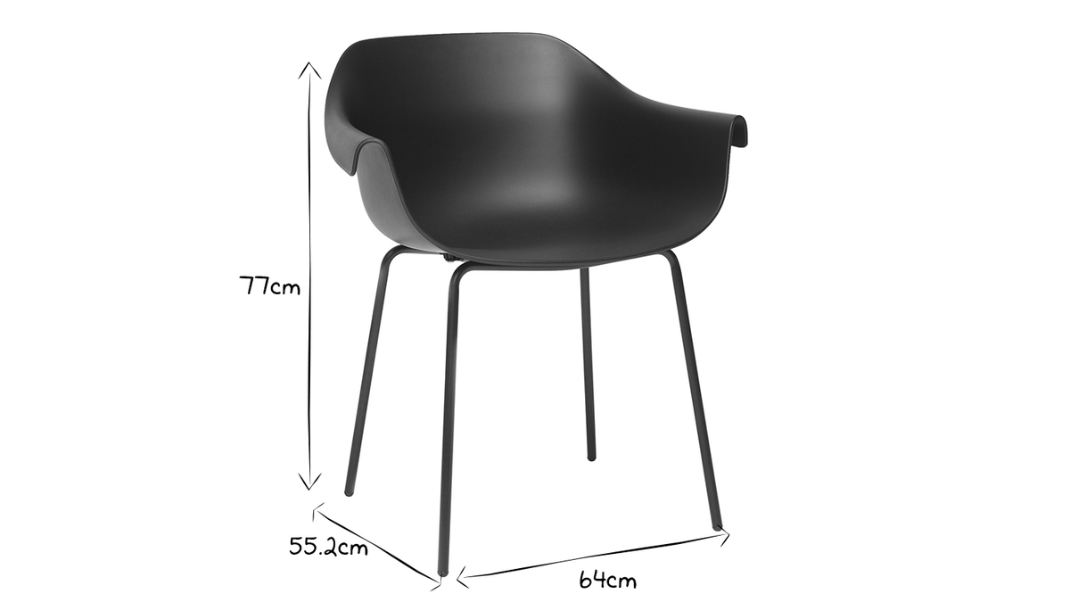 Gruppo di 2 sedie design nere COUTURE