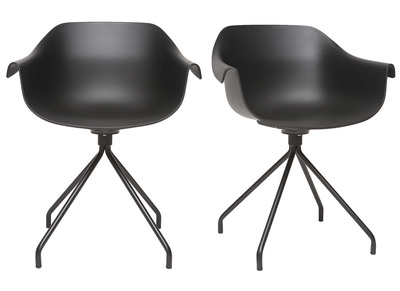 Gruppo di 2 sedie design nere COUTURE