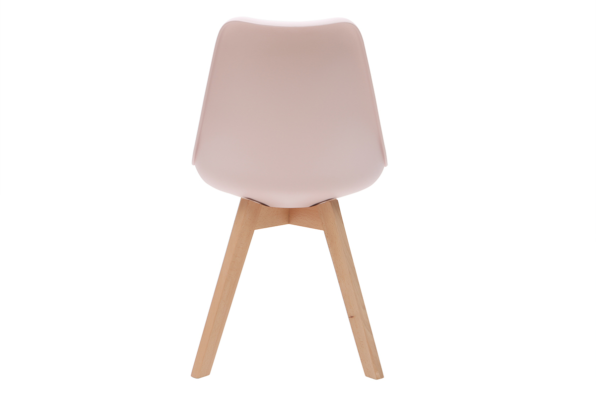 Gruppo di 2 sedie design piede legno seduta rosa PAULINE
