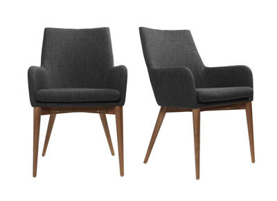 Gruppo di 2 sedie design poliestere grigio antracite SHANA