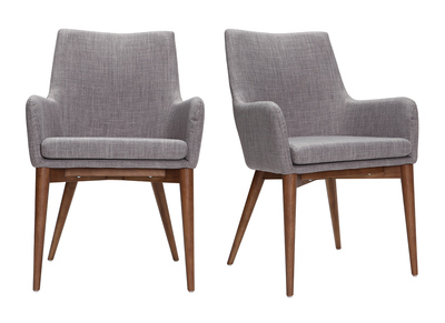 Gruppo di 2 sedie design poliestere grigio chiaro SHANA