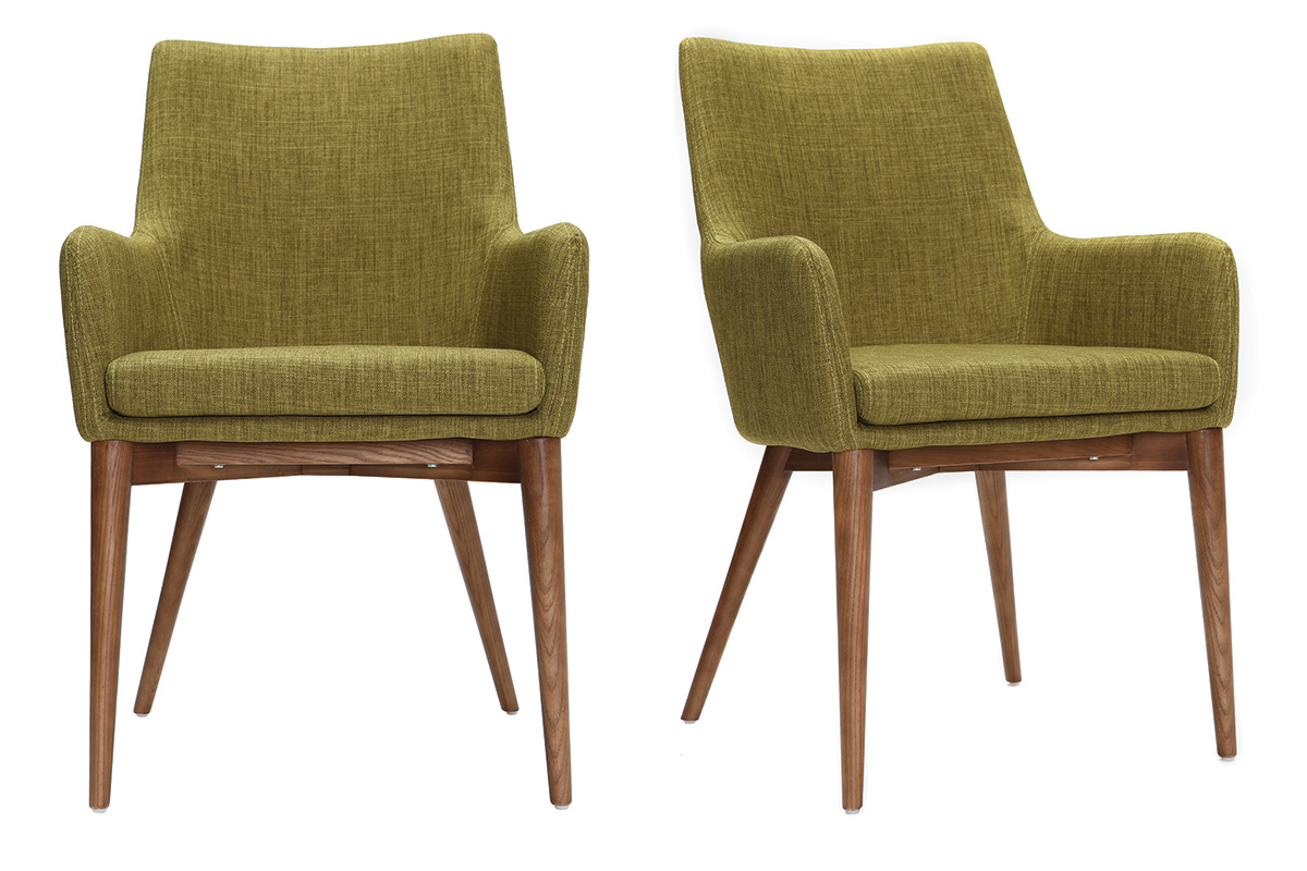 Gruppo di 2 sedie design poliestere verde SHANA