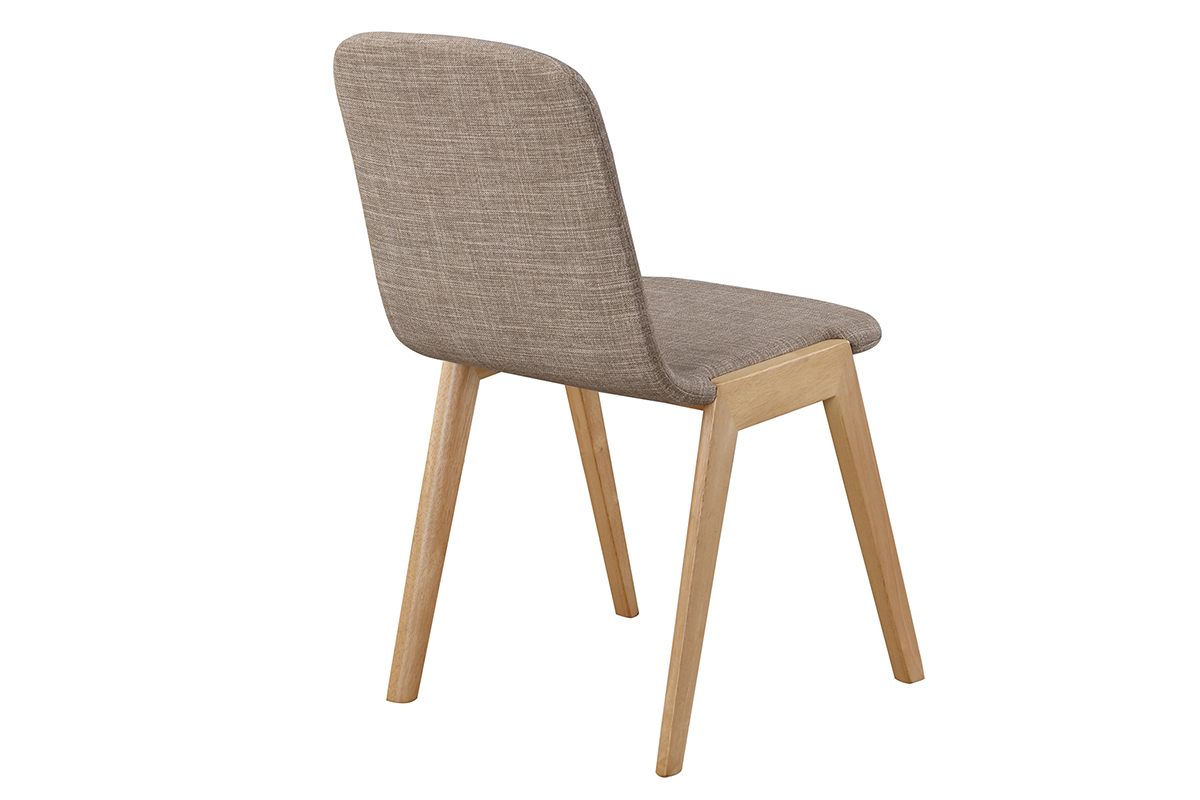Gruppo di 2 sedie - hevea e tessuto grigio chiaro AVA