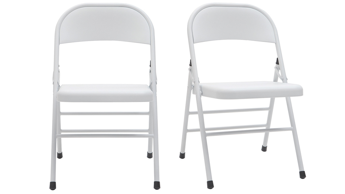 Gruppo di 2 sedie pieghevoli bianche ALI