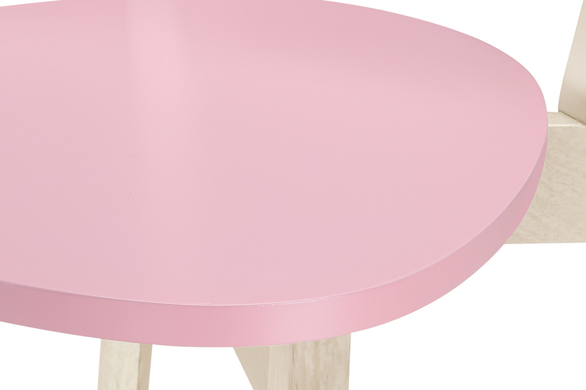 Gruppo di 2 sedie rosa e legno chiaro LEENA
