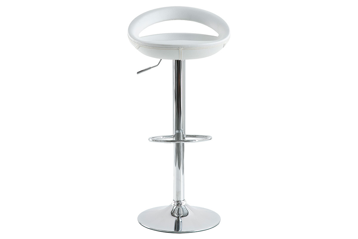 Gruppo di 2 sgabelli comet rivestimento pvc bianco