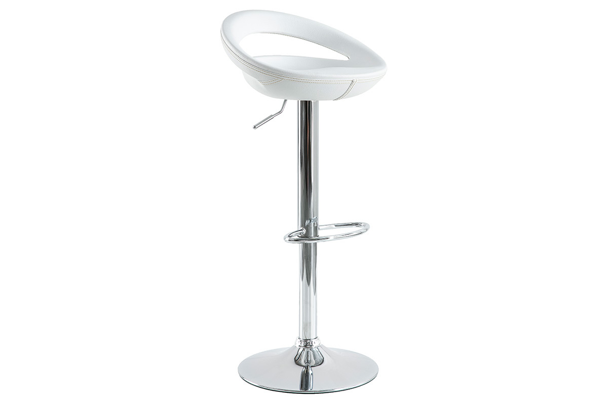 Gruppo di 2 sgabelli comet rivestimento pvc bianco