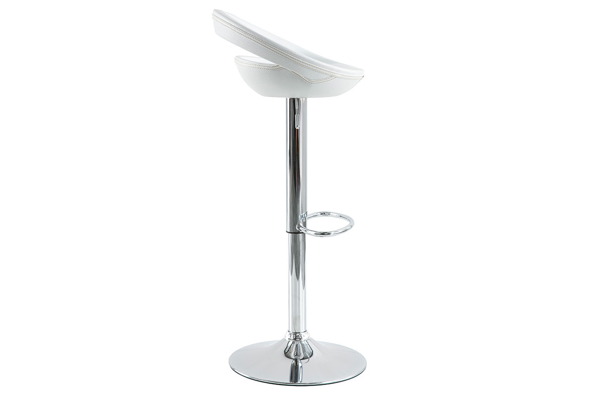 Gruppo di 2 sgabelli comet rivestimento pvc bianco