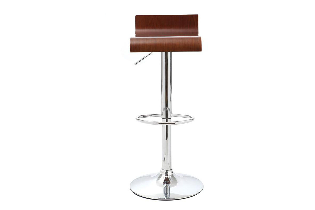 Gruppo di 2 sgabelli da bar / cucina design legno color noce SURF V2
