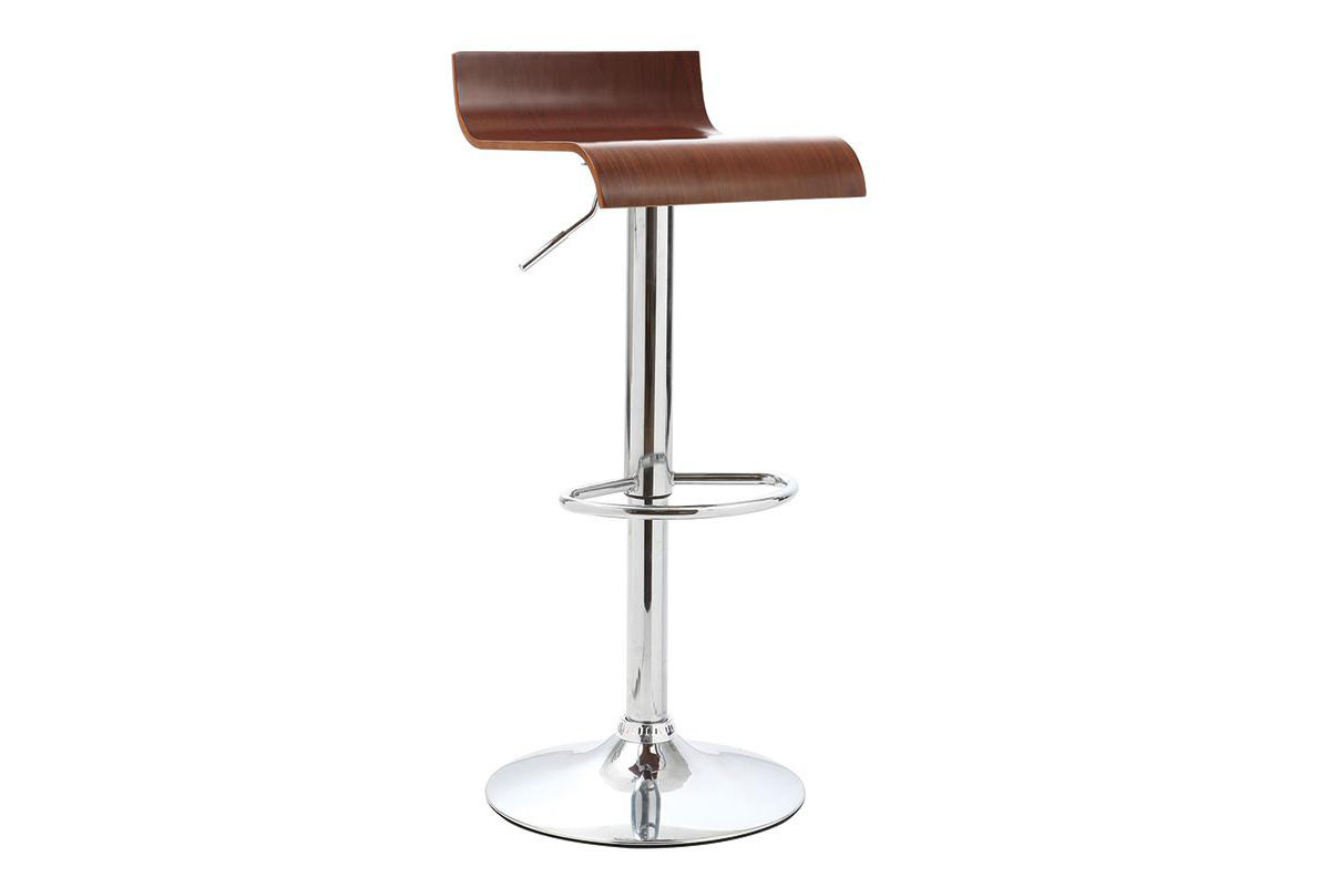 Gruppo di 2 sgabelli da bar / cucina design legno color noce SURF V2