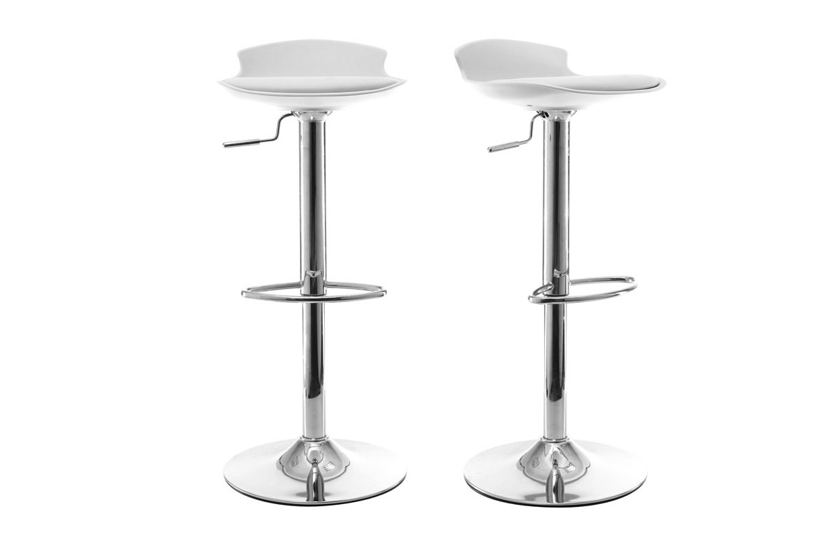 Gruppo di 2 sgabelli da bar design bianchi NOVA