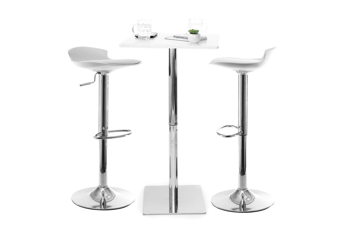 Gruppo di 2 sgabelli da bar design bianchi NOVA