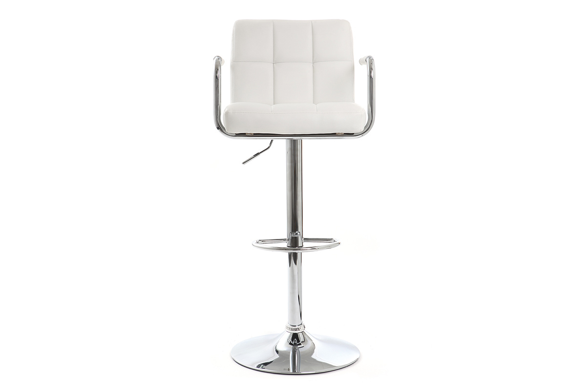 Gruppo di 2 sgabelli da bar design bianchi WILLORD 