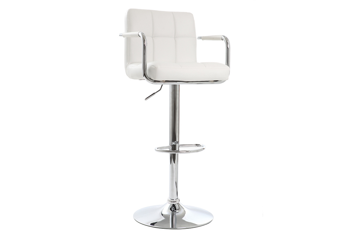Gruppo di 2 sgabelli da bar design bianchi WILLORD 