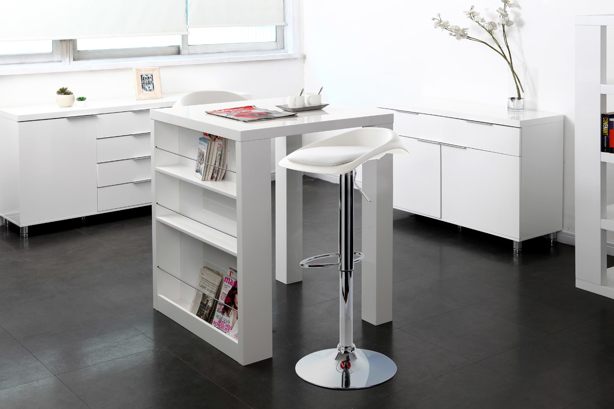 Gruppo di 2 sgabelli da bar design bianco SYRIUS