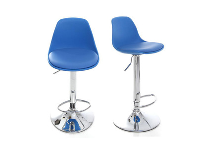 Gruppo di 2 sgabelli da bar design colore blu STEEVY