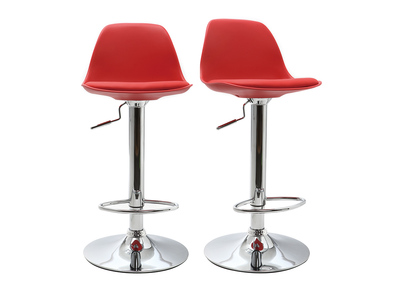 Gruppo di 2 sgabelli da bar design colore rosso STEEVY