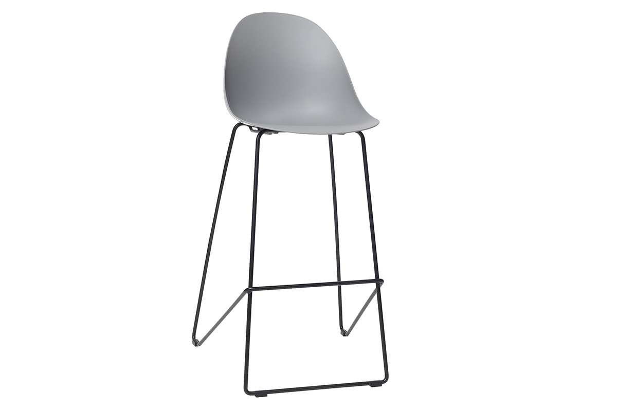 Gruppo di 2 sgabelli da bar design grigi 77 cm CONCHA