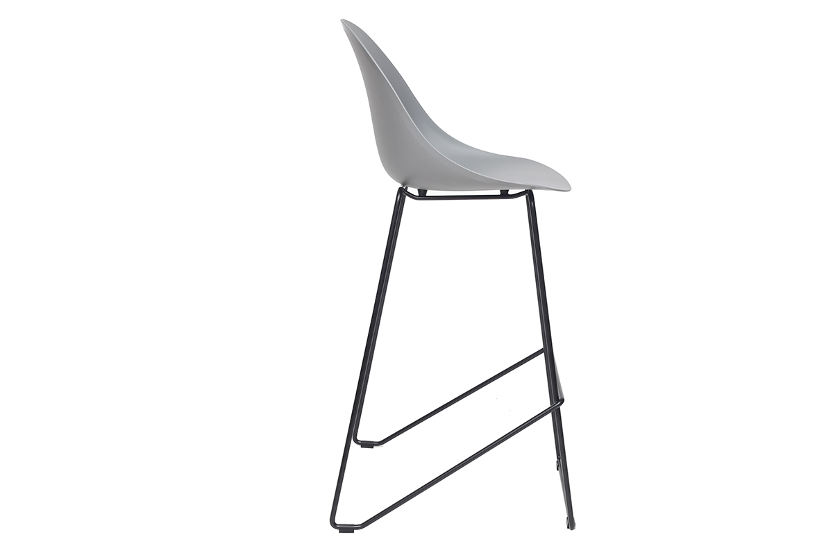 Gruppo di 2 sgabelli da bar design grigi 77 cm CONCHA