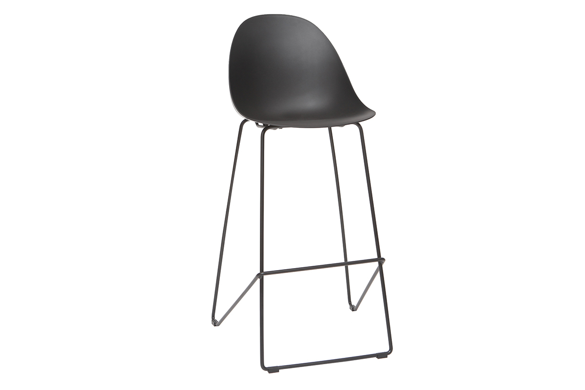Gruppo di 2 sgabelli da bar design neri 77 cm CONCHA