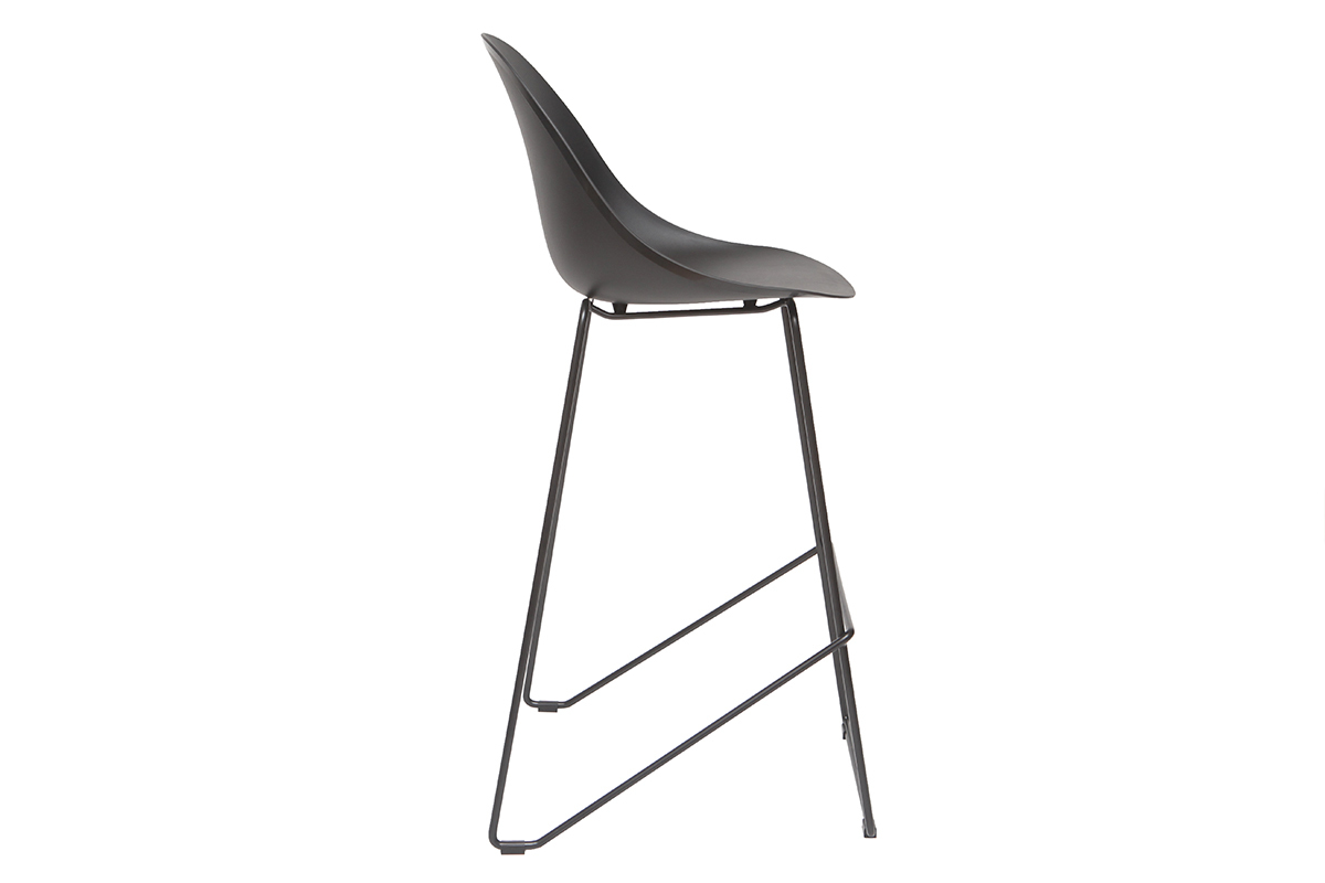 Gruppo di 2 sgabelli da bar design neri 77 cm CONCHA