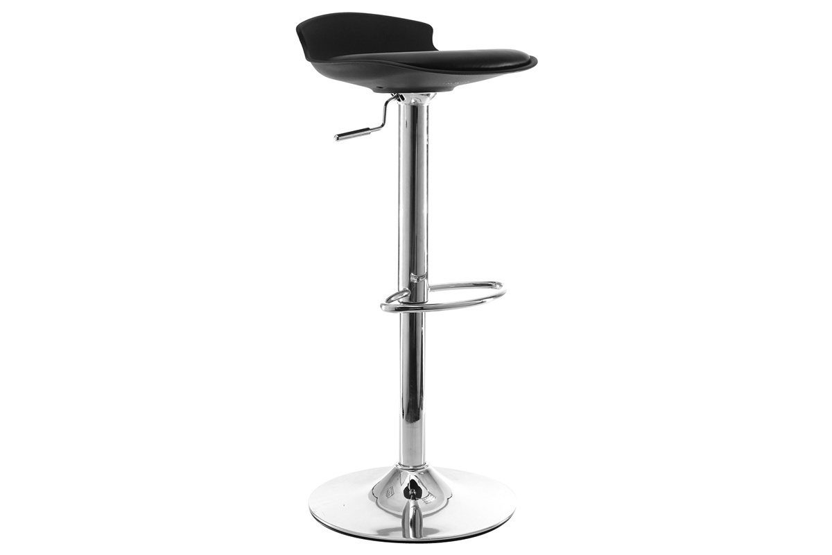 Gruppo di 2 sgabelli da bar design neri NOVA