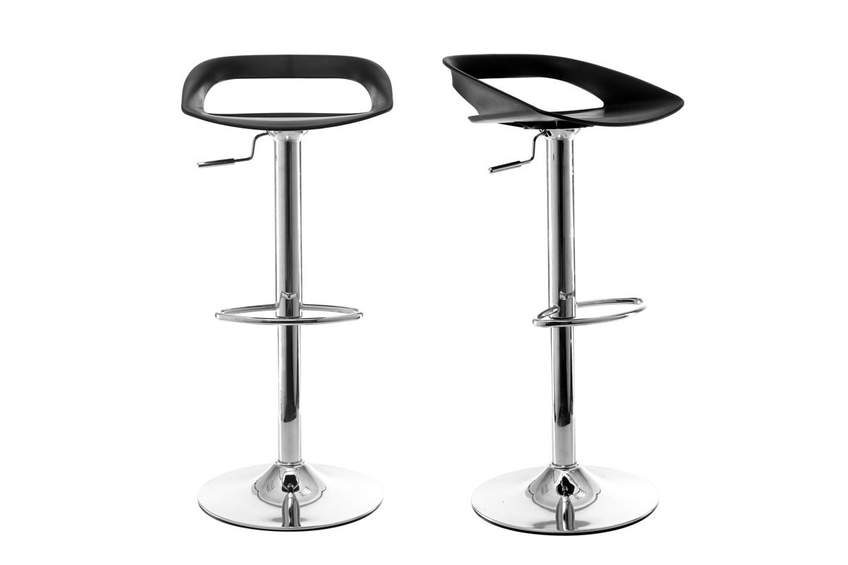 Gruppo di 2 sgabelli da bar design neri PHENIX