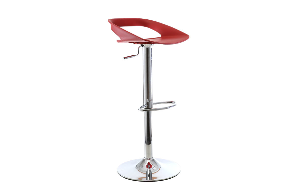 Gruppo di 2 sgabelli da bar design rossi PHENIX