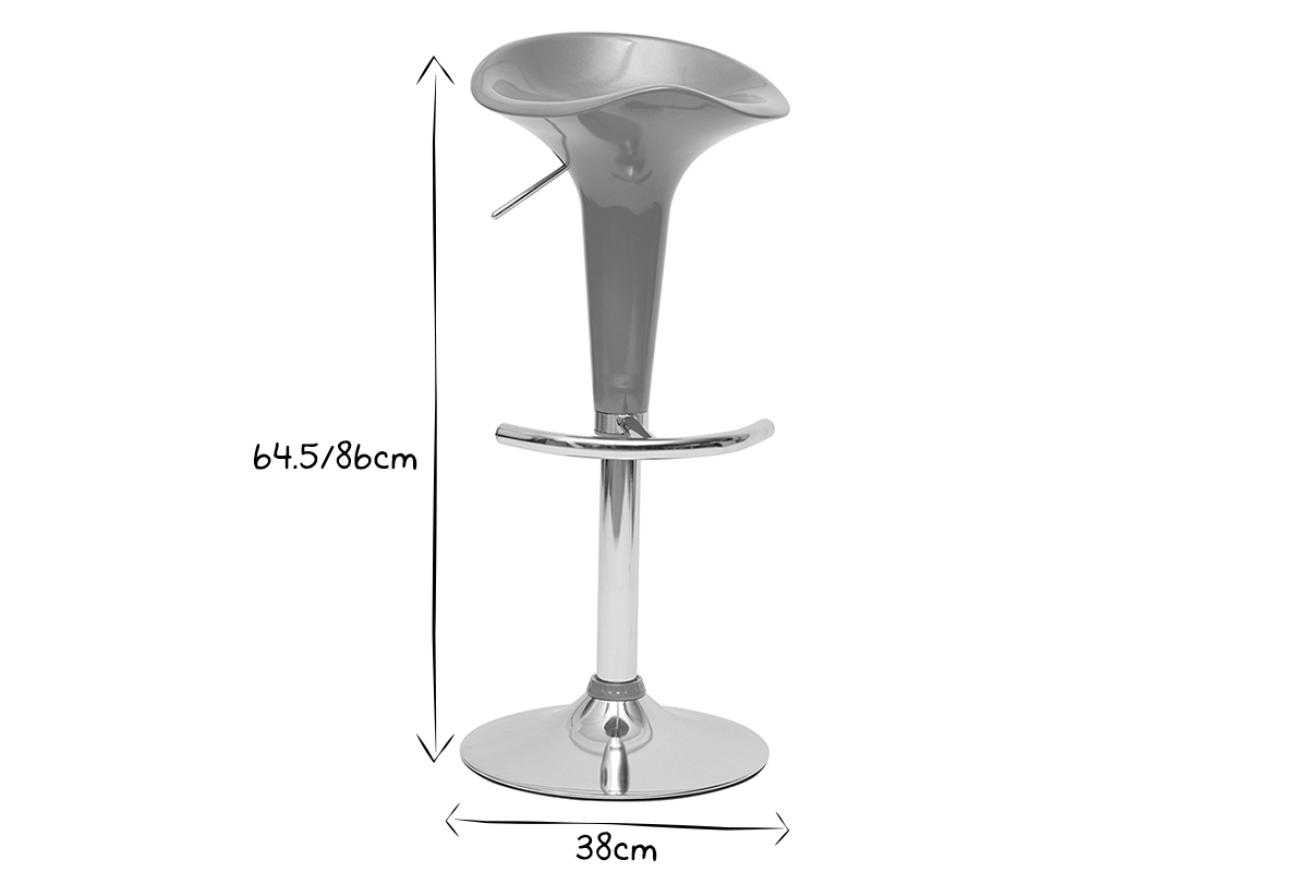 Gruppo di 2 sgabelli da bar GALAXY giallo