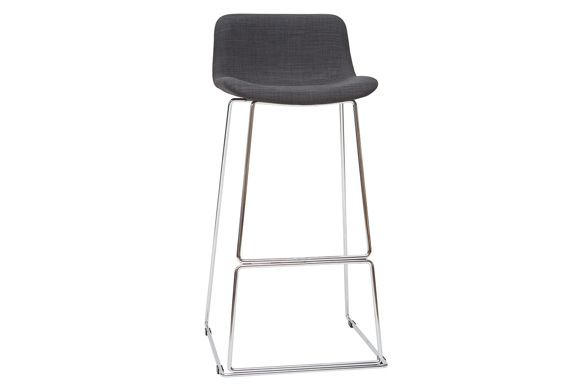 Gruppo di 2 sgabelli da bar tessuto grigio 75 cm PALIKAO