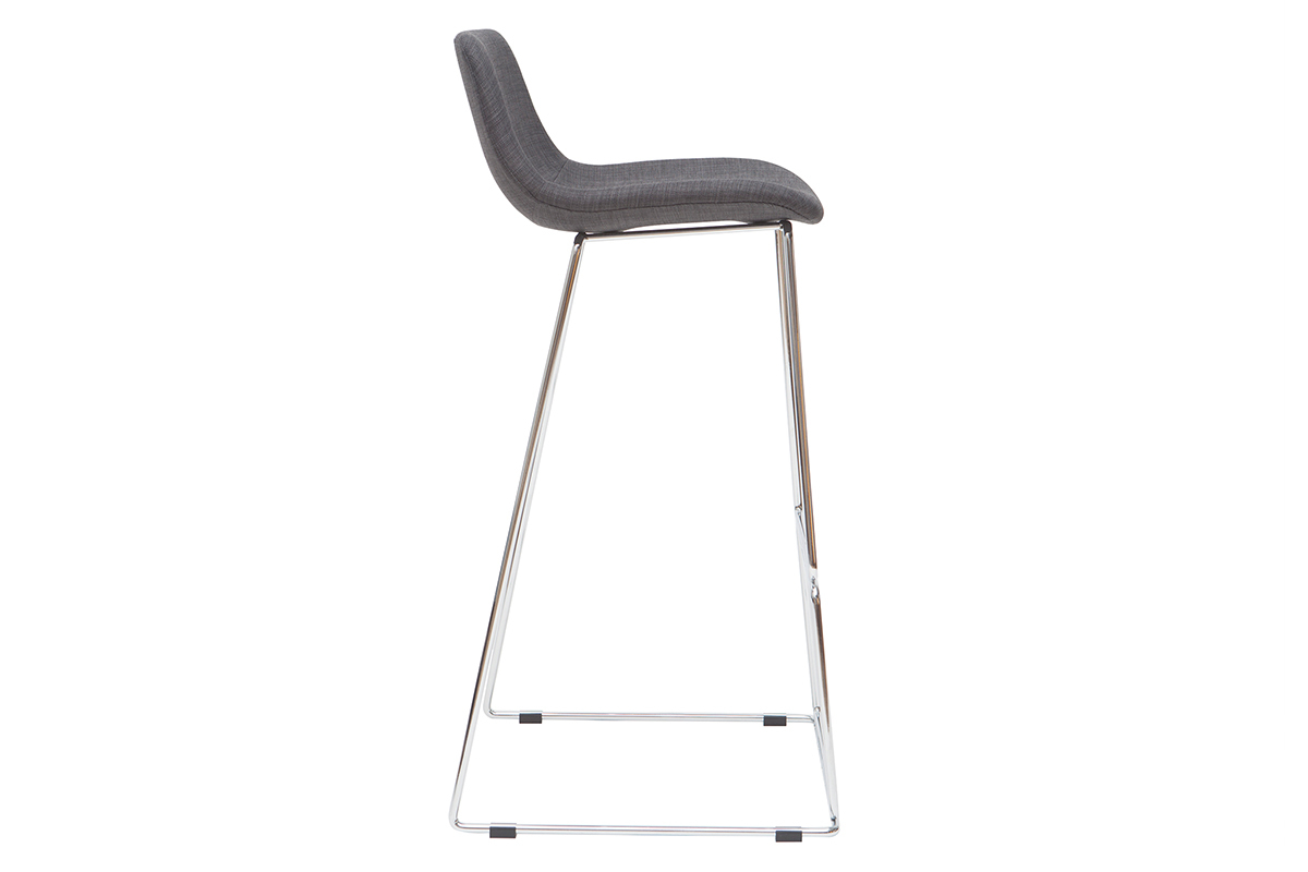 Gruppo di 2 sgabelli da bar tessuto grigio 75 cm PALIKAO