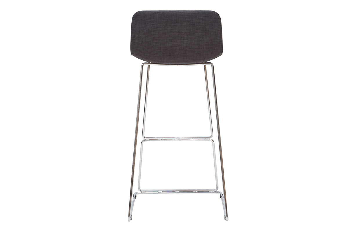 Gruppo di 2 sgabelli da bar tessuto grigio 75 cm PALIKAO
