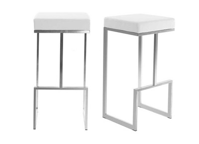 Gruppo di 2 sgabelli design bianchi Omicron - Gruppo di 2 sgabelli design bianchi Omicron