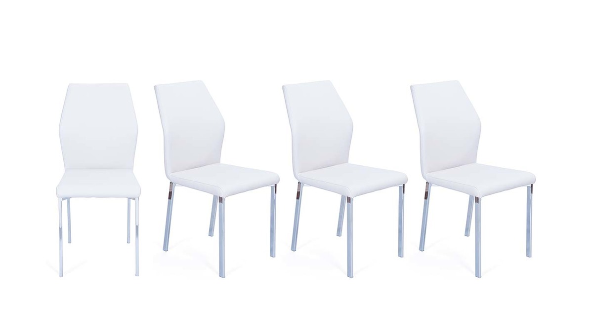 Gruppo di 4 sedie design bianco PU ODA
