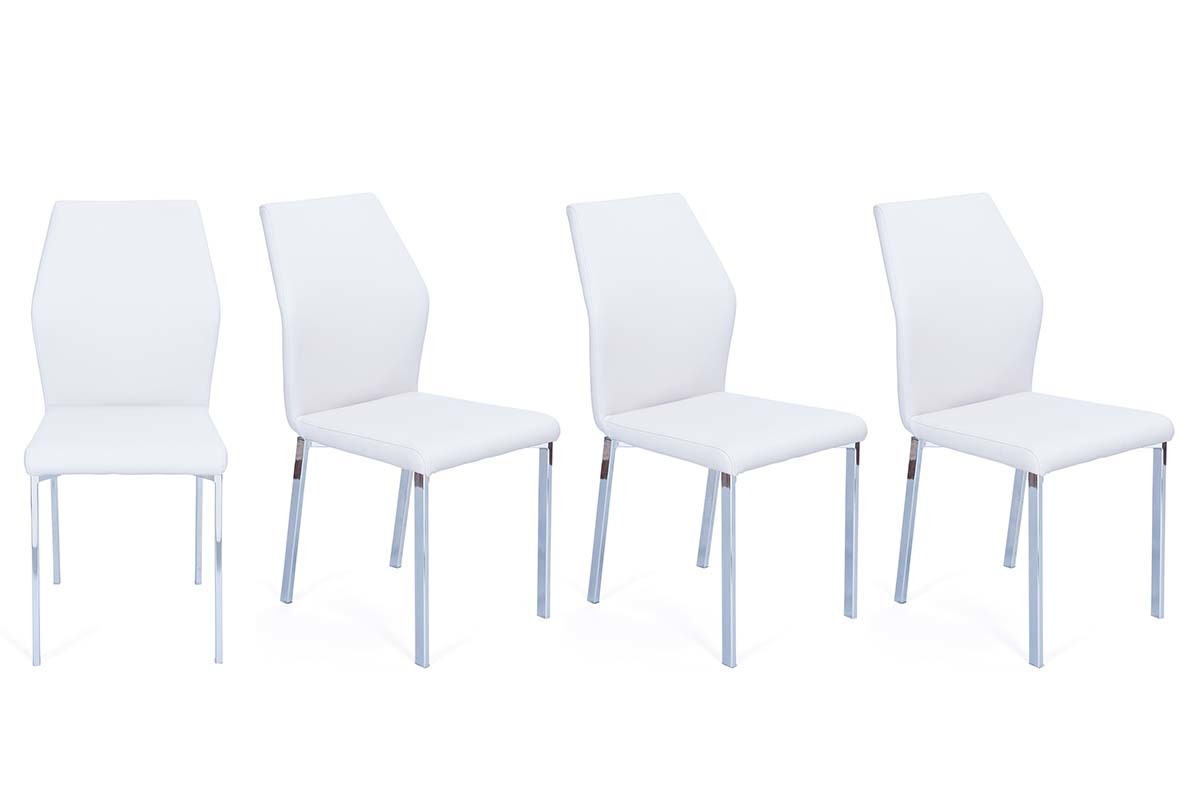 Gruppo di 4 sedie design bianco PU ODA