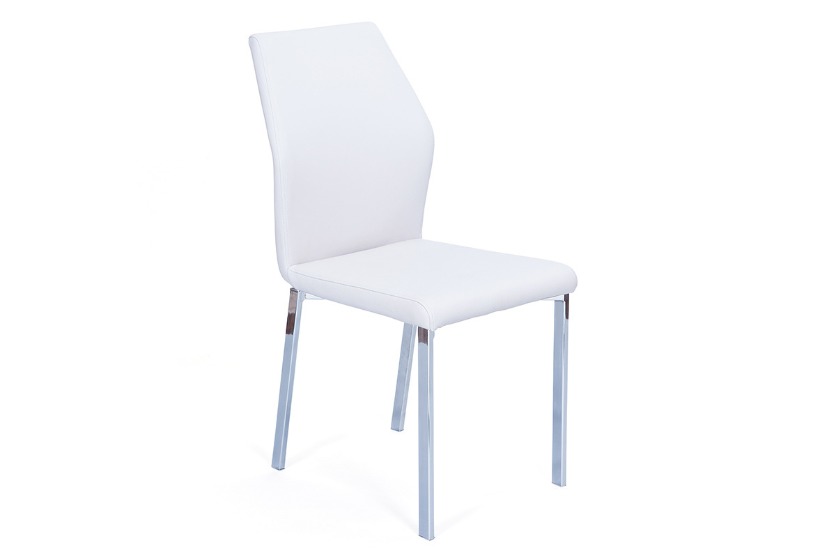 Gruppo di 4 sedie design bianco PU ODA