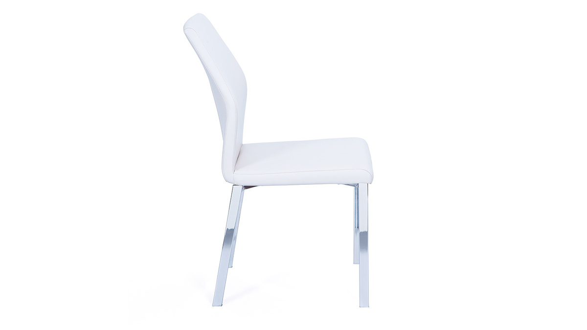 Gruppo di 4 sedie design bianco PU ODA